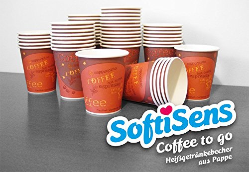 hochwertige Kaffeebecher, Pappbecher, Hartpapierbecher, Coffee to go Becher (1.000, 200 ml)