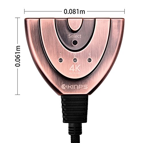 4K HDMI Switch, Ultra HD 3 In 1 Out HDMI Switcher Splitter with High Speed Nylon Braided Cable(4K*2K 3840×2160 24Hz/30Hz Video Supported) for 4K HDTV,XBOX ONE,XBOX 360,PS4,laptop. - 6