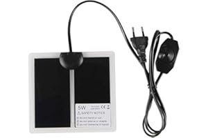 TIEMORE Tapis Chauffant pour Reptiles, 5w, 7w, 14w, 20w, 28w, 45w Tapis Chauffant pour Reptiles avec Contrôleur De Thermostat, Coussin Chauffant 220-240v pour Tortue, Tortue, Serpents, Lézard