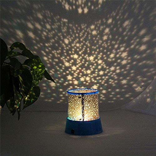 Preisvergleich Produktbild Prevently Rotierendes Projektionsnachtlicht Blauer Stern Projektor Lampe Kinderzimmer Sternenhimmel Baby LED Nachtlicht Kinder Schlaf USB Rotation Bunte Licht