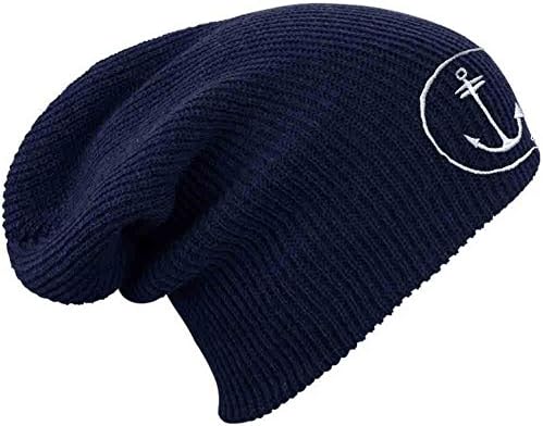 VIENTO Beanie Long Navy Blue - Blue, One size