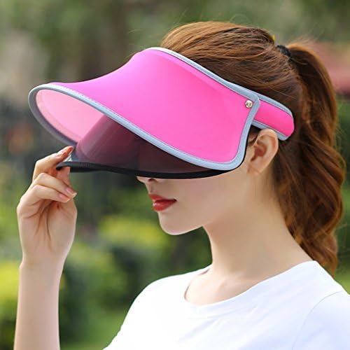 wysm Sunscreen woman face cover UV sun shade outdoor spring travel sun hat empty cap ( Color : Rose red )