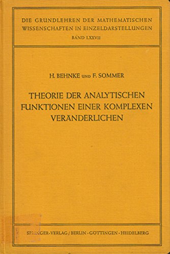 Grundlehren der mathematischen Wissenschaften, Bd.77: Theorie der analytischen Funktionen einer komplexen Veränderlichen