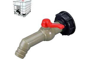 Kayan IBC Tank Adapter IBC Outlet Tap IBC Tank Fittings 1" Outlet Tap IBC Water Tank Accessories Adapter Ball Outlet Valve S60x6 IBC Container Accessories for IBC Rainwater Tank (DN40 / 50) (27mm)