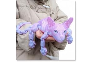 MOUNTEPS 3D Mystic Guardian Cat Figurine - Colorful Realistic Design with Flexible Articulated Joints | Mystic Meow Collectible, Home Decor & Gift for Cat Lovers & Witchy Aesthetic Fans (Crystal Purple)