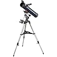 Celestron 31035 AstroMaster 76EQ Newtonian Reflector Telescope - includes Two Eyepieces, Height-adjustable Tripod and Deluxe Accessory Tray, Dark Blue