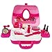 Produktbild SFL 12 Stück Prinzessin Make-up-Zubehör Schönheit Kosmetik-Set In Einem Koffer Mädchen Kinder Rollenspiel Spielzeug (29*21,5*10,5)
