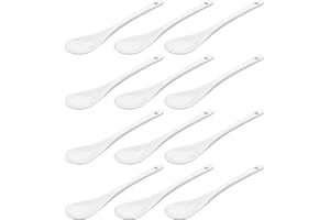 WELLGRO Cucchiaio in porcellana – Cucchiaio in porcellana bianca, cucchiaini da caffè, cucchiaini da dessert, portauova, posate, diverse quantità a scelta, 12 pezzi