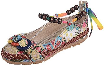 Bestoppen Women Ladies Fasion Soft Bohemia Gladiator Leather Flat Peep Toe Sandal Slip On Shoes Casual Summer Holiday Beach Indoor&amp;Outdoor Lovely Low Heel Sandals Shoes for Women (UK:4.5, A)