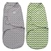 SwaddleMe Original Swaddle (Small, Green Zig Zag and Grey Dot, Pack of 2)