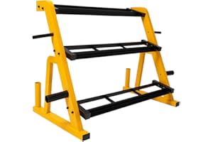 CStern Support d'haltères pour la musculation, étagère multifonctionnelle, support d'haltères à 3 niveaux, support d'haltères courts, plateau pour haltères longs pour la maison et la salle de sport,