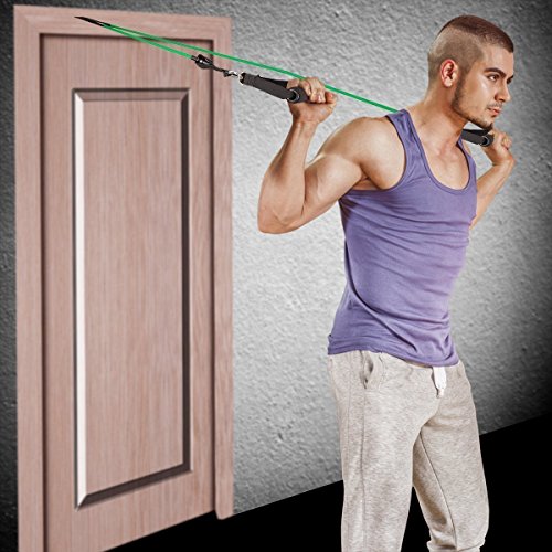 Giwil 12 Teile Fitness Resistance Bands Widerstandsband Set Widerstandsbänder + Trainingsguide – Pro Expander Band Tubes – Widerstandsbandset: 5 Widerstandsbänder + Griffe, Türanker & Fußschlaufen für Yoga Pilates Reha-Sport Physio-Gymnastik Für Männer Frauen - 8