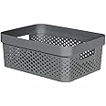 Curver | Infinity Tray 11L, Charcoal Grey, 35.6 x 26.6 x 13.6 cm, Recycled Plastic