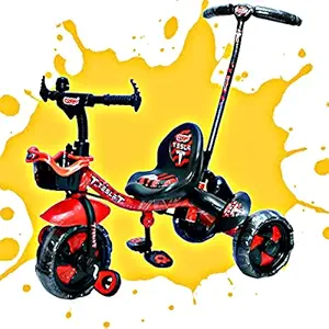 Cosmo Baby Tricycle Kids / Baby Tricycle with Parental Control, Cushion Seat for 12 Months to 84 Months Boys / Girls / Kid Carrying Capacity Upto 30kg- RED