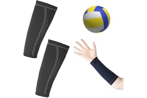 GYCAQAC Unterarmschutz Stoff, Volleyball Armschoner, Armschoner, Armband, Damen-Volleyball-Ärmel, Padel-Ärmel, Herren-Laufärmel, Schwarz, M, Modern, Unisex-Erwachsene, Erwachsene, Sportbegeisterte