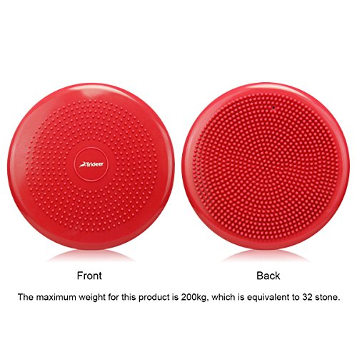 34cm 35cm Ballsitzkissen inkl. Pumpe von 9 Farbe (Schwarz, Blau, Grün, Orange, Rot, Turkis, Rosa, Pink und Lila), TRIDEER Anti-Burst Sitzballkissen / Balance Board / Balance Kissen / Wackelbrett für Fitness, Yoga und Physical Therapy, für Damen Herren - 2