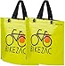 Produktbild BIKEZAC® Clip-On EINKAUFS-FAHRRADTASCHE (Einseitige Einkaufstasche Faltbar Wasserabweisend Trageschlaufen), BikeZac:Green 2 x