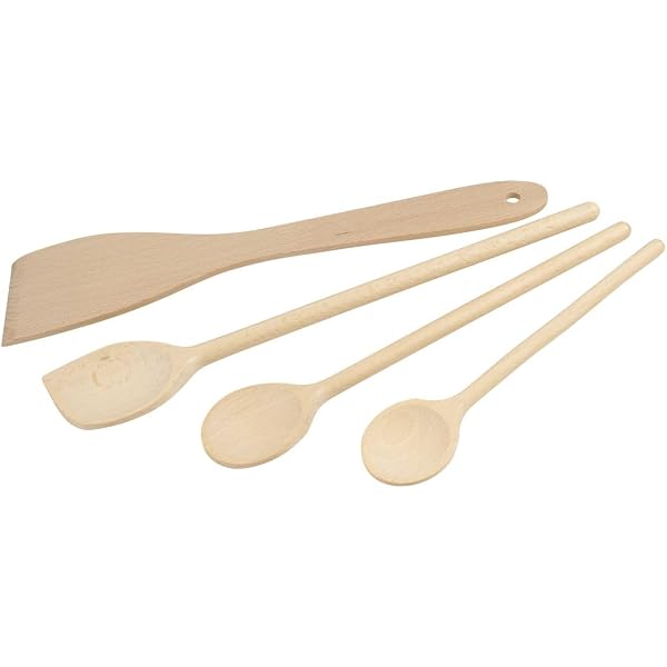Set De 6 Ustensiles De Cuisine En Bambou MeoZynxadril - Spatules Et Cuillères Naturelles - Écologiques Et Anti-Rayures