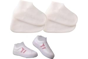 STBNVF 2Pcs Shoe Covers, Waterproof Shoe Covers, Shoe Protector Covers, Shoe Covers Reusable Waterproof, Waterproof Shoe Cover, Cover Portable Reusable Non Slip Overshoes for Men and Women (White)