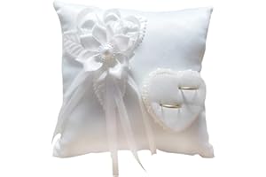 Ghzste Coussin pour alliances de mariage, en forme de cœur, pour intérieur et extérieur, mariage à la plage, rembourrage décoratif, 20 cm × 20 cm