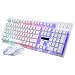 Produktbild COLORFUL_Mechanische Tastatur Mit Maus ,LED Rainbow Farbe Hintergrundbeleuchtung Gaming USB Kabel Tastatur Maus Set (Weiß)