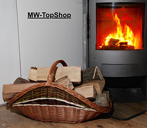 Kaminkorb Rom mit Stoffeinlage und Henkel 73cm Brennholzkorb Kaminholzkorb