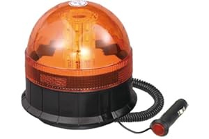 Maypole 12/24V 40x3W LED Amber Flashing Warning Magnetic Beacon with 2.5 m Curly Cable for Vans, Tractors, Recovery Vehicles, Forklifts