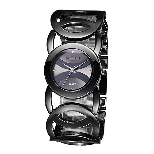 Gwood Damen Modeuhr Armbanduhr Armreifen Armkette Uhr Damenuhr Gold Charms Quarz Edelstahl Armbanduhr (Schwarz) Gwood Damen Modeuhr Armbanduhr Armreifen Armkette Uhr Damenuhr Gold Charms Quarz Edelstahl Armbanduhr (Schwarz)