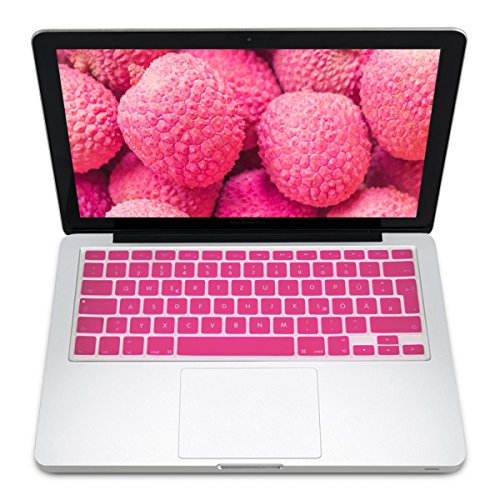 kwmobile Tastaturschutz Apple MacBook Air 13“/ Pro Retina 13“/ 15“ – QWERTZ Silikon Laptop Tastaturfolie – Notebook Tastaturschutzfolie Pink - 5