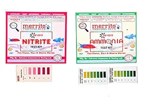 MERRITO Combo of Ammonia Test Kit, Nitrite Test Kit Water Test Kit Suitable for Salt and Fresh Water