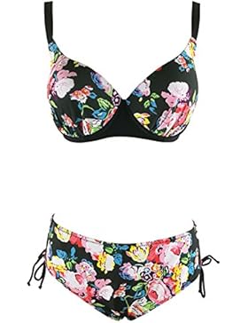 Vilamon Costume da Bagno Donna Bikini Coordinato Stampato Floreale Vintage Taglia Forte