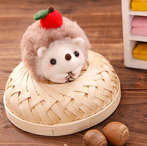 Yaaas2U Needle Felting Kit for Kid DIY Toy + 3 Middle Size Felting Needles + 1 Felting Mat (Hedgehog)