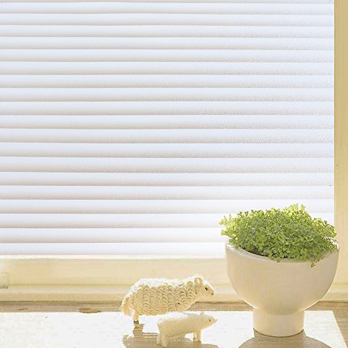 Rabbitgoo Statisch Haftende Fensterfolie Dekorfolie Sichtschutzfolie für Büro Fensterschutzfolie Anti-UV 44.5*200cm