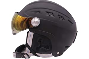 TentHome Skiing Helmet Women Men Ski Snowboard Helmet Snow Sports Adjustable Helmet Visor with Detachable Photochromic Polarizing Goggles