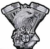 Eagle V-twin Embroidered Iron Sew on Biker Patch 11