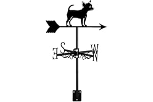 ANCNA-U Metal Weathervane Little Dog Animal Ornament Wind Direction Indicator Roof Decoration Accessories for Garden Patio Outdoor Yard, Chihuahua