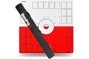 The Gaming Mat Company Tappetino da gioco Pokemon compatibile con 2 giocatori, con borsa per il trasporto, 72,1 x 72,1 x 0,4 cm, rosso e bianco, tappetino da gioco Pokemon TCG per carte Pokemon, 74,9
