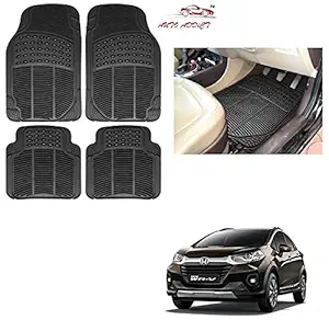Auto Addict Rubber Mats Car Foot Mats (Black,Set of 4Pcs) for Honda WR-V
