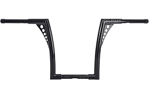 CELOMT 14'' Rise 1-1/4'' Batwing Ape Hanger HandleBar Fit Harley Sportster XL Softail FLST FXST Gloss Black