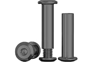 Drenky Connecting Screws M8 Furniture Connector Bolts Black 304 Stainless Steel Screws M8 X 25mm Hexagon Furniture Bolts 10 Sets Flat Hex Bolt for Bed, Door, Table, Chair, Worktop, Cabinet