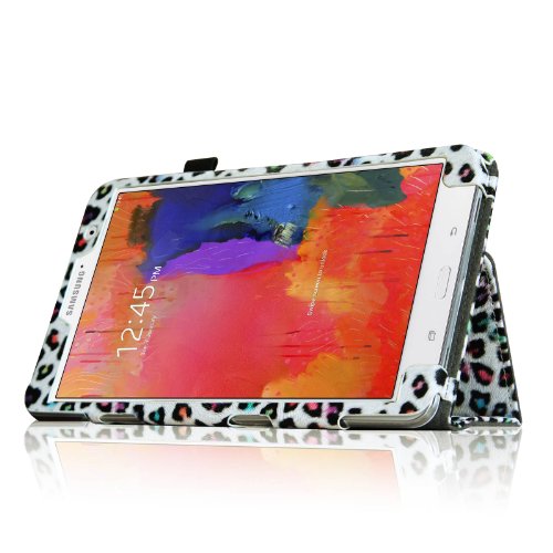 [Eckenschutz]Fintie Samsung Galaxy Tab Pro 8.4 SM-T325 LTE SM-T320 Hülle Case – Slim Fit Folio Kunstleder Schutzhülle Cover Tasche für Samsung Galaxy Tab Pro 8.4 Zoll Tablet (mit Auto Schlaf / Wach Funktion), Leopard Regenbogen - 6