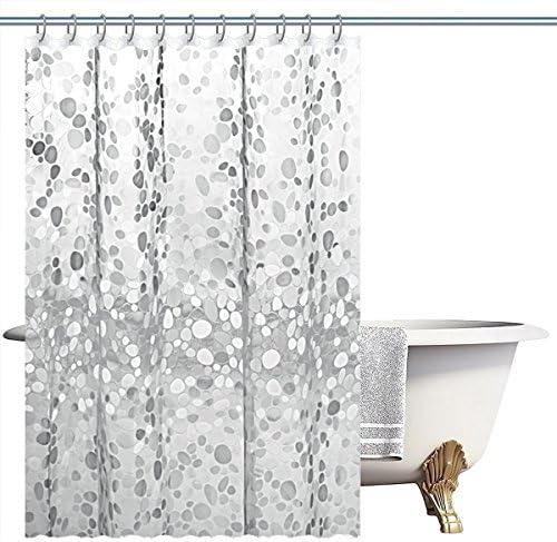 Rayami PEVA Fabric Shower Curtain Liner, Waterproof Mildew Resistant Antibacterial Stall Shower Liner Cobble Stone Pattern Bathroom Tub Decoration with Copper Rings &amp; Hook(32*72inch/47*72inch) (47*72inch)