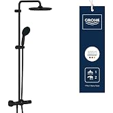 Grohe Vitalio Start System 250 &ndash; Thermostatic Shower System, Water Saving, Antical, Matte Black, 266772431