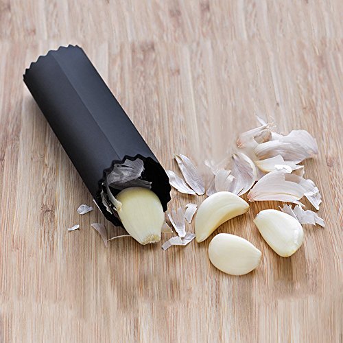 TTLIFE Premium Edelstahl Knoblauchpresse Küche Zerkleinerer mit Peeler Set Silikon Tube Roller und Silikon-Pad & zusätzliche Bürste für Haushalt/outdoor leicht zu reinigen - 7