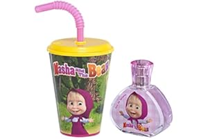 MASHA AND THE BEAR Masha e Orso, Cofanetto con Eau de Toilette per ragazza 50 ml + bicchiere in plastica