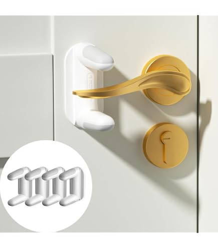 ZEPIQOR 6 Pièces Bloc Porte Sécurité Bébé - Serrures Levier Porte Enfants Et Animaux