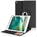 Produktbild iPad 9.7 2017 Hülle [Auto Schlaf / Wach Funktion], HZSSEC 360 Grad Rotierend PU Leder Schutzhülle Tasche mit Leichte Ständer für Apple iPad 2017 9,7 Zoll Neue Modell,Schwarz