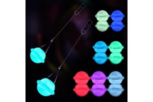 RNPKZ 2 Pcs LED Poi Balls, 7 Colors LED Poi Spinning Ball, Luminous Poi Juggling Balls with Strobe Effect, LED Poi Juggling for Beginners, Kids and Adults, Dancing, Beach, Raves, Camping, Light Shows