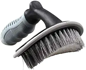 Auto Hub Detailing Car Wash Brush, Ergonomic Grip with Curved Head for Tires and Wheels, Tire Brush for Car, Truck, SUV & Motorcycle Tire Shine