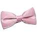 Homgaty Children Kids Satin Bowtie Necktie Double Layer Bow Tie Adjustable (Pink)